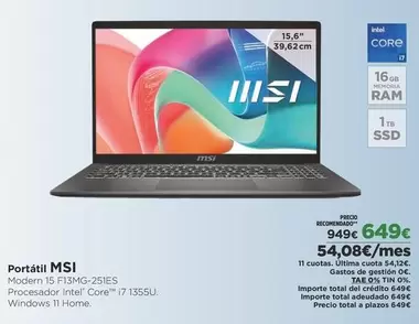 MSI - Portátil Msi