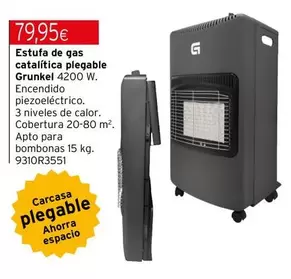 Grunkel - Estufa De Gas Catalítica Plegable