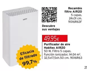 Habitex - Recambio Filtro Air20