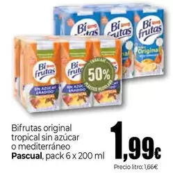 Pascual - Bifrutas Original Tropical Sin Azucar O Mediterráneo