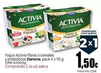 Danone - Yogur Activia Fibras O Cereales Y Probioticos