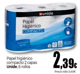 Unide - Papel Higienico Compacto 2 Capas