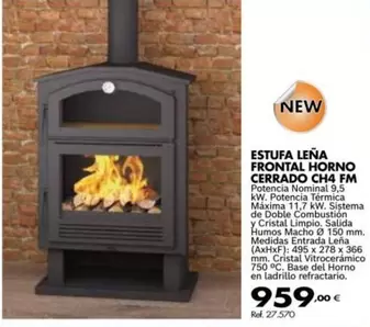 Fm - Estufa Leña Frontal Horno Cerrado