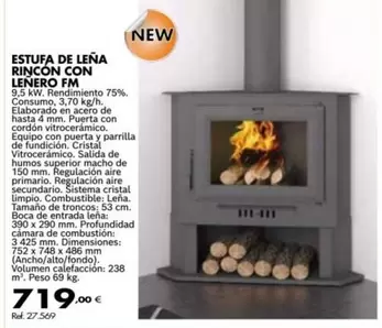Fm - Estufa De Leña Rincon Con Leñero