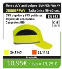 Gorra A/V Anti Golpes Bumper Pro AV 2088GPPAV 