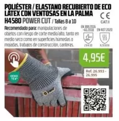 Poliéster/ Elastano Recubierto De Eco Látex Con Ventosas En La Palma H4580 Power Cut
