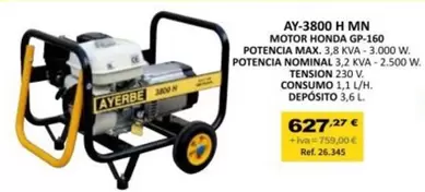 Ayerbe - AY 3800 H Mn Motor Honda Gp-160 Potencia Max