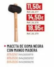 Maceta De Goma Negra Con Mango Madera