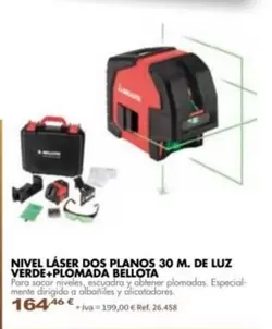 Bellota - Nivel Láser Dos Planos 30 M. De Luz Verde+Plomada