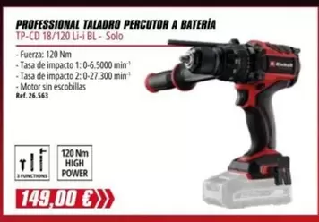 Professional Taladro Percutor A Bateria
