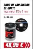 Einhell - Cubo De 100 Discos De Corte