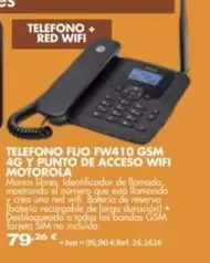 Motorola - Telefono Fijo Fw410 Gsm 4g Y Punto De Acceso Wifi