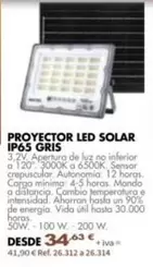 Proyector Led Solar Ip6s Gris