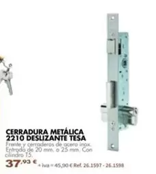 Tesa - Cerradura Metalica 2210 Deslizante Tesa