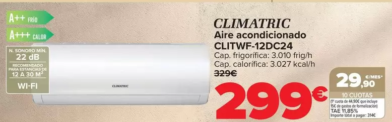 Climatric - Aire Acondicionado CLITWF-12DC24