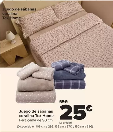 Tex Home - Juego De Sábanas Coralina 