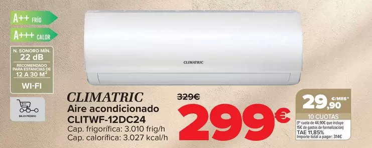 Climatric - Aire Acondicionado CLITWF-12DC24