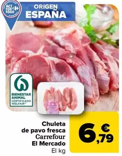 Carrefour  El Mercado - Chuleta  De Pavo Fresca  