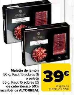 Altorreal - Maletín De Jamón O Paleta De Cebo Iberico 50% Raza Iberica