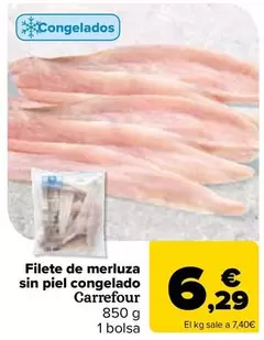 Carrefour - Filete De Merluza  Sin Piel Congelado  