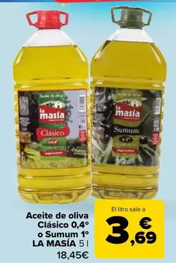 La Masía - Aceite De Oliva Clasico 0,4° O Sumum 1°