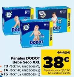 Dodot - Pañales Bebé Seco XXL