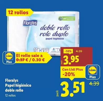 Floralys - Papel Higienico Doble Rollo