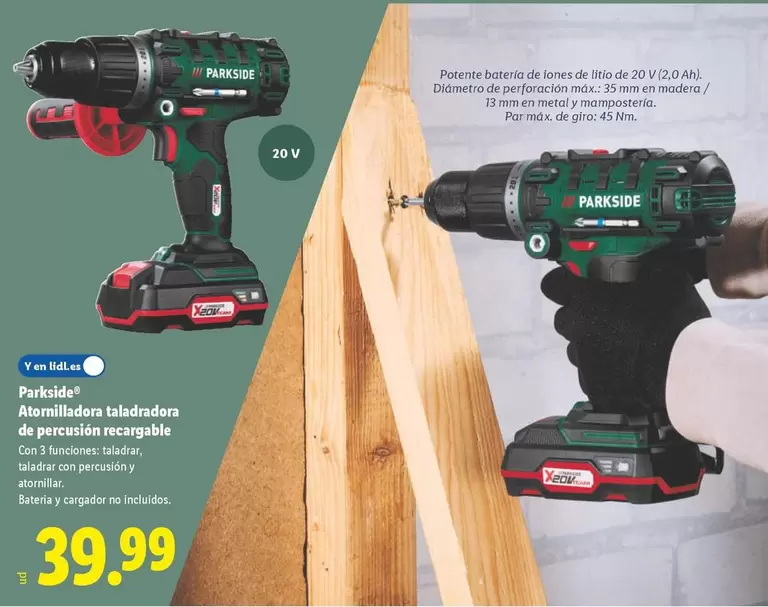 Parkside - Atornillador Taladradora De Precision Recargable