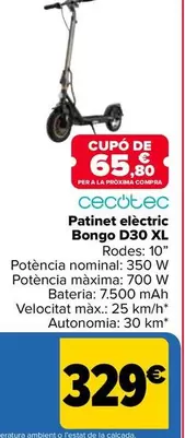Cecotec - Patinet Eléctric Bongo D30 XL