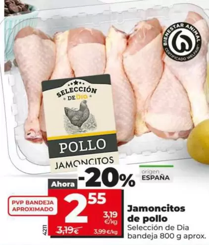 Seleccion De Dia - Jamoncitos De Pollo =a Bandeja 800 G Aprox.