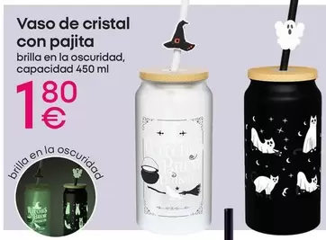 Cristal - Vaso De  Con Pajita