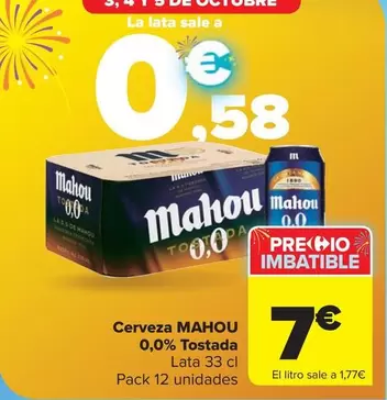 Mahou - Cerveza 0,0% Tostada