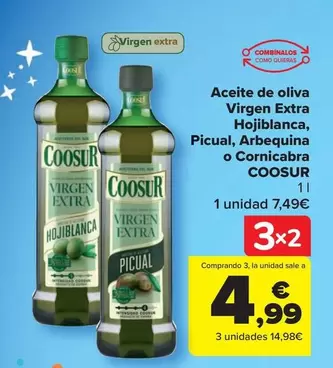 Coosur - Aceite De Oliva Virgen Extra Hojiblanca, Picual, Arbequina O Cornicabra