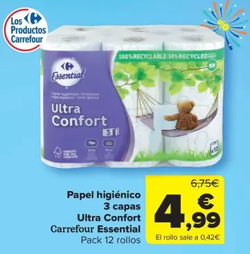 carrefour - Papel Higiénico 3 Capas Ultra Confort