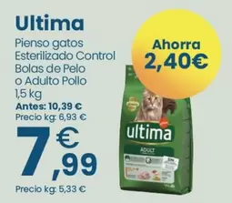 Última - Pienso Gatos Esterilizado Control Bolas De Pelo O Adulto Pollo