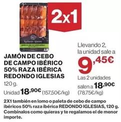 El Corte Inglés - Jamón De Cebo De Campo Ibérico 50% Raza Ibérica Redondo Iglesias