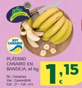 Plátano Canario En Bandeja