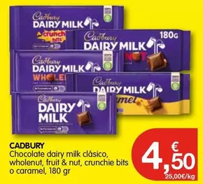 Cadbury - Chocolate Dairy Milk Clasico, Wholenut, Fruit & Nut, Crunchie Bits O Caramel