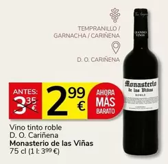 Monasterio De Las Viñas - Vino Tinto Roble D. O. Cariñena