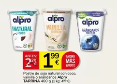 Alpro - Postre De Soja Natural Con Coco/ Vainilla O Arandanos