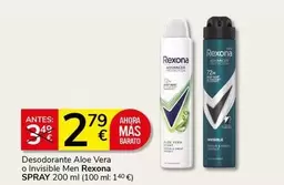 Rexona - Desodorante Aloe Vera O Invisible Men