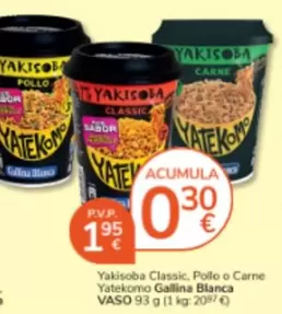 Gallina Blanca - Yakisoba Classic/ Pollo O Carne Yatekorno Vaso