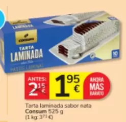 Consum - Tarta Laminada Sabor Nata