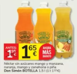 Don Simón - Néctar Sin Azúcares Mango Y Manzana/ Naranja/ Mango Y Zanahoria O Pina Botella