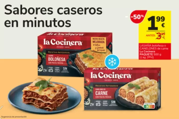 La Cocinera - Lasana Bolonesa O Canelones De Carne Paquete