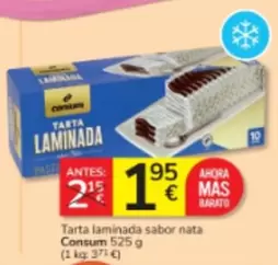 Consum - Tarta laminada sabor nata