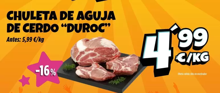 duroc - Chuleta De Aguja De Cerdo ""