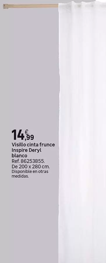 Visillo Cinta Frunce Inspire Deryl Blanco
