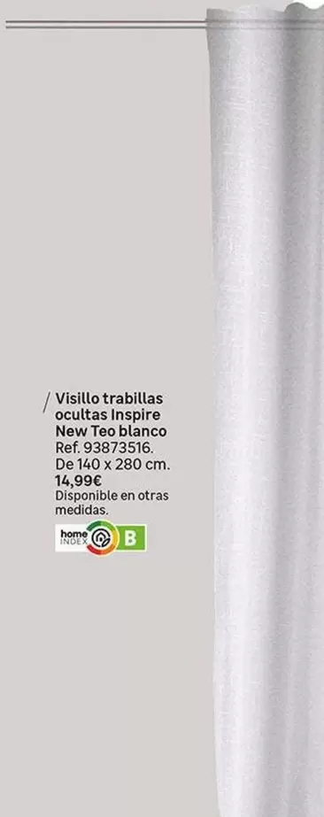 Visillo Trabillas Ocultas Inspire New Teo Blanco