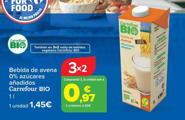 Carrefour Bio - Bebida De Avena 0% Azucares Anadidos
